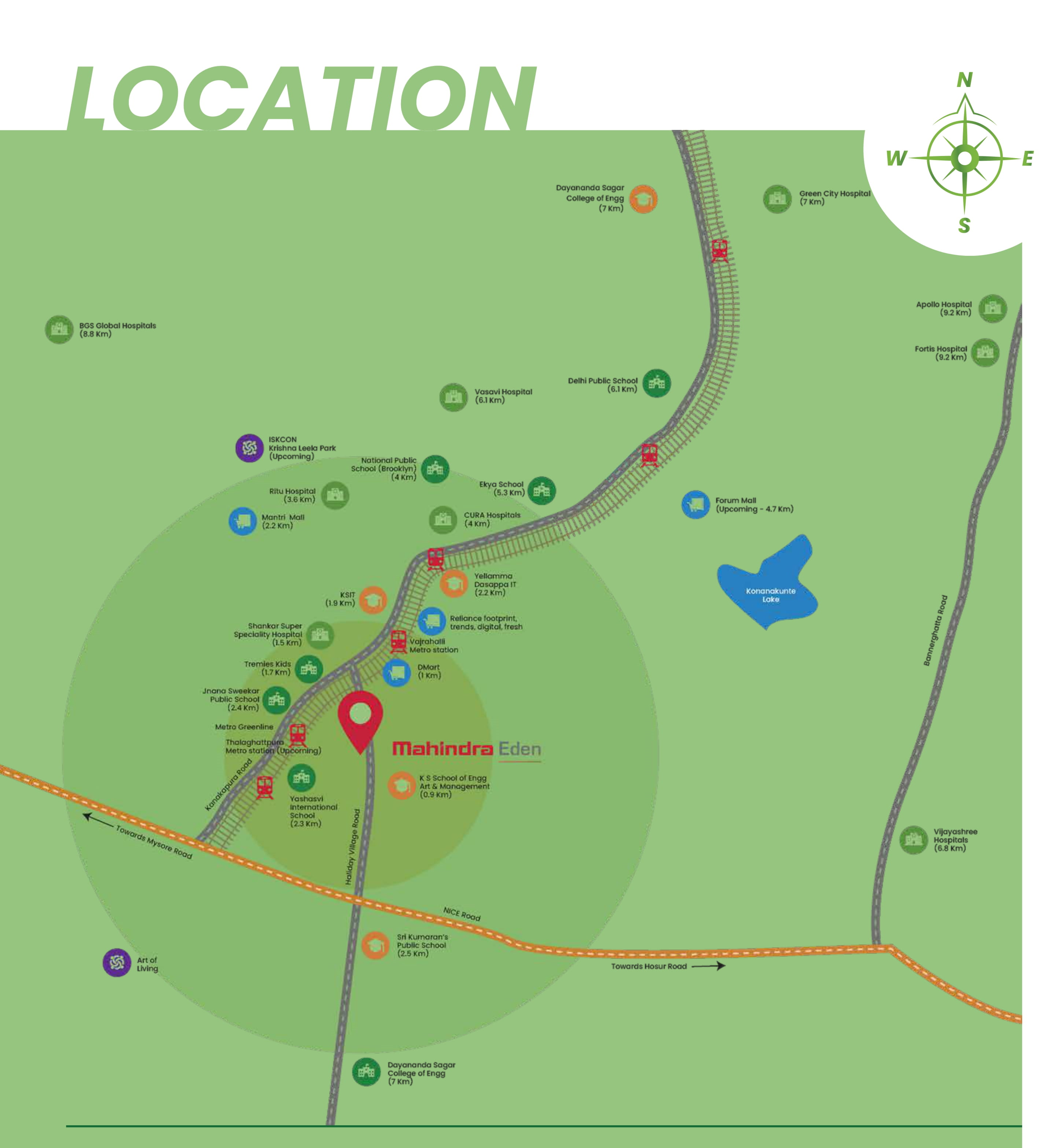 Mahindra Eden Location Map